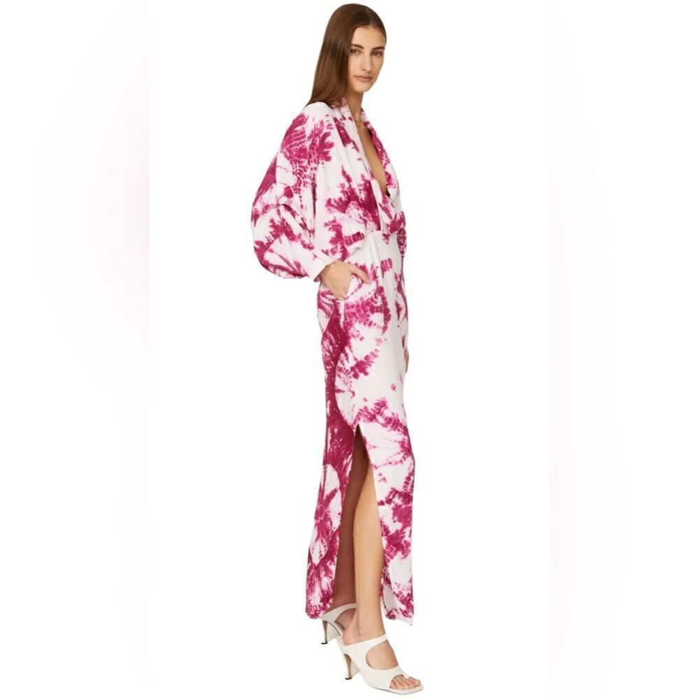 S/W/F Magenta Tie Dye Plunge Dress Oversized Size Small